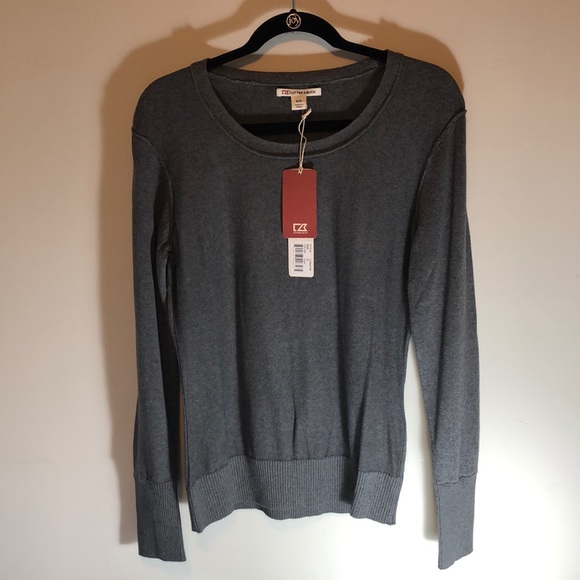 NWT Cutter & Buck Charcoal Scoop Neck Sweater - Picture 2 of 7
